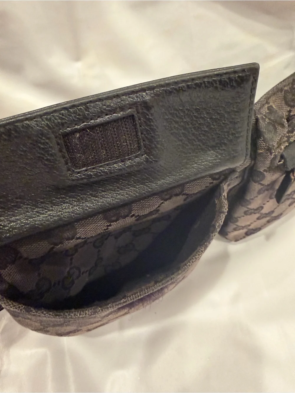 Gucci Black and Brown Monogram Belt Bag
